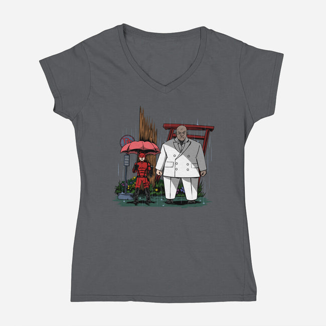 Hell's Kitchen Neighborhood-Womens-V-Neck-Tee-joerawks