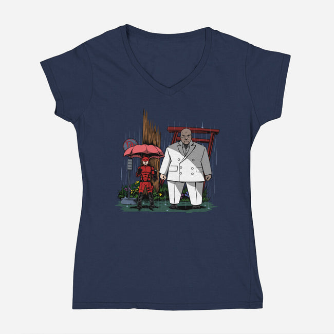 Hell's Kitchen Neighborhood-Womens-V-Neck-Tee-joerawks