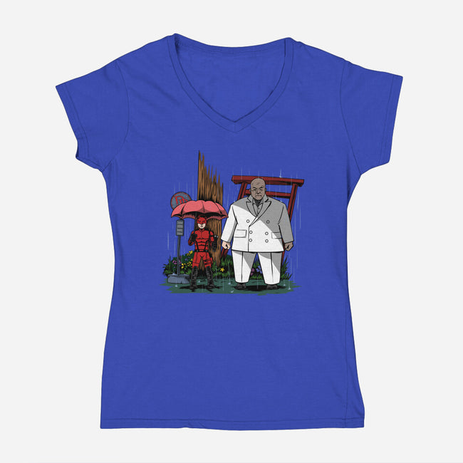 Hell's Kitchen Neighborhood-Womens-V-Neck-Tee-joerawks
