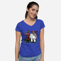 Hell's Kitchen Neighborhood-Womens-V-Neck-Tee-joerawks