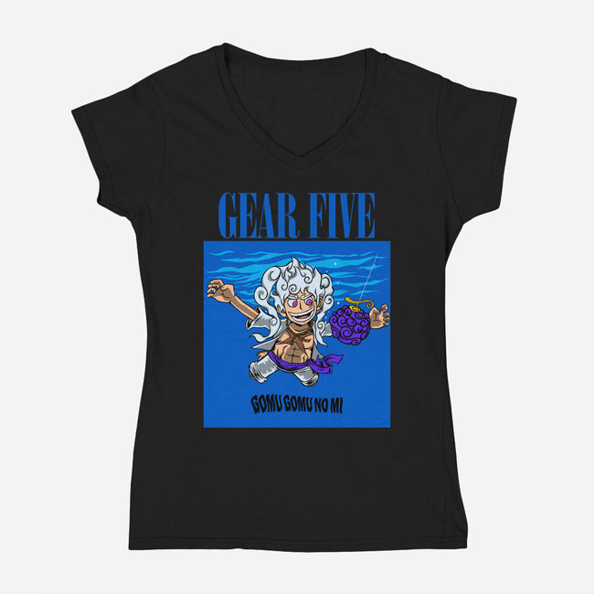 Gomu Gomu No Five-Womens-V-Neck-Tee-joerawks