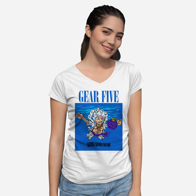 Gomu Gomu No Five-Womens-V-Neck-Tee-joerawks