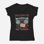 Just A Little Side Tracked-Womens-V-Neck-Tee-glitchygorilla