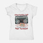 Just A Little Side Tracked-Womens-V-Neck-Tee-glitchygorilla