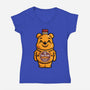 Bear Honey Bottle-Womens-V-Neck-Tee-krisren28