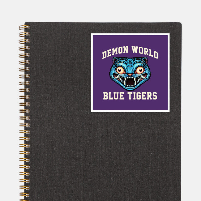 Demon World Blue Tigers-None-Glossy-Sticker-glitchygorilla