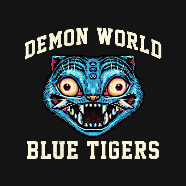 Demon World Blue Tigers-None-Fleece-Blanket-glitchygorilla