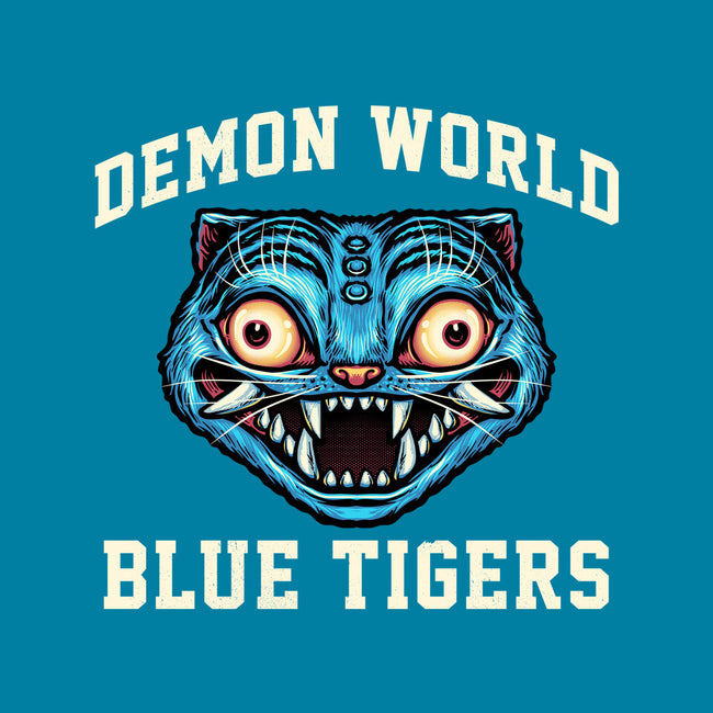 Demon World Blue Tigers-None-Fleece-Blanket-glitchygorilla