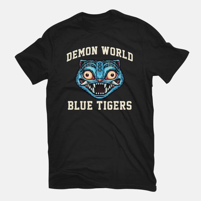 Demon World Blue Tigers-Youth-Basic-Tee-glitchygorilla