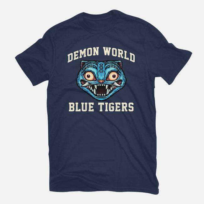 Demon World Blue Tigers-Youth-Basic-Tee-glitchygorilla