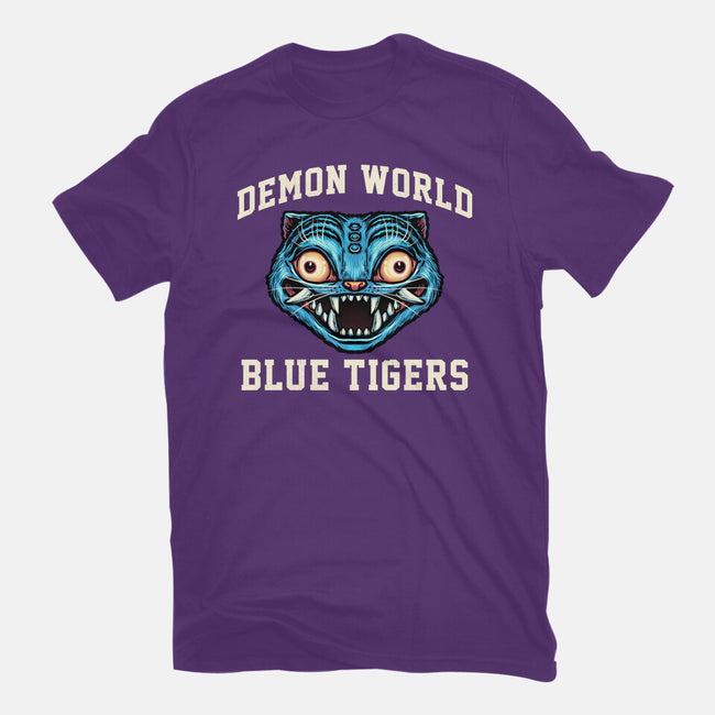 Demon World Blue Tigers-Youth-Basic-Tee-glitchygorilla