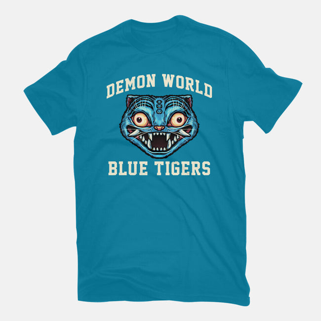 Demon World Blue Tigers-Mens-Premium-Tee-glitchygorilla