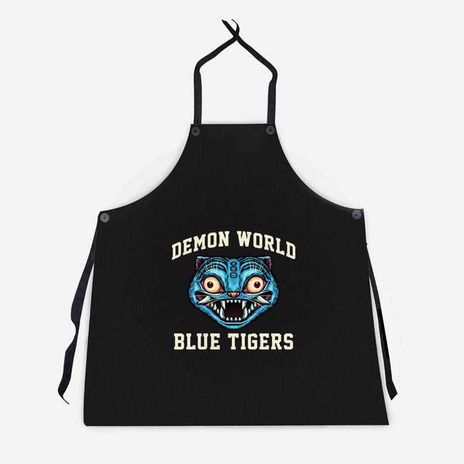 Demon World Blue Tigers-Unisex-Kitchen-Apron-glitchygorilla