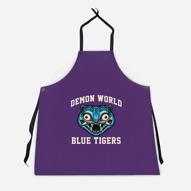 Demon World Blue Tigers-Unisex-Kitchen-Apron-glitchygorilla