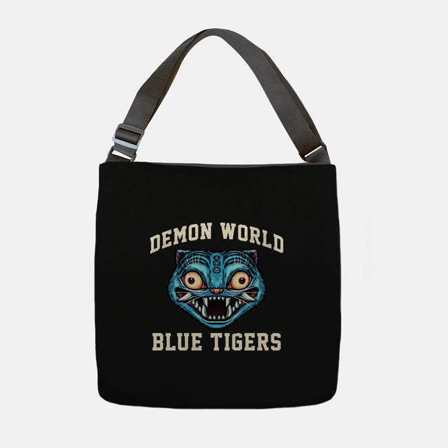 Demon World Blue Tigers-None-Adjustable Tote-Bag-glitchygorilla