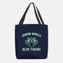 Demon World Blue Tigers-None-Basic Tote-Bag-glitchygorilla