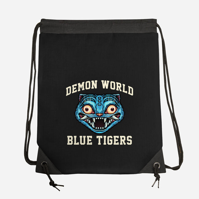 Demon World Blue Tigers-None-Drawstring-Bag-glitchygorilla