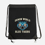 Demon World Blue Tigers-None-Drawstring-Bag-glitchygorilla