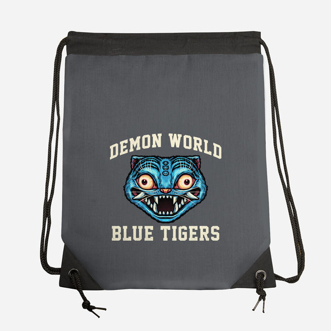 Demon World Blue Tigers-None-Drawstring-Bag-glitchygorilla