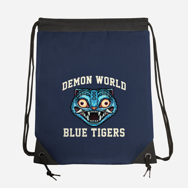 Demon World Blue Tigers-None-Drawstring-Bag-glitchygorilla