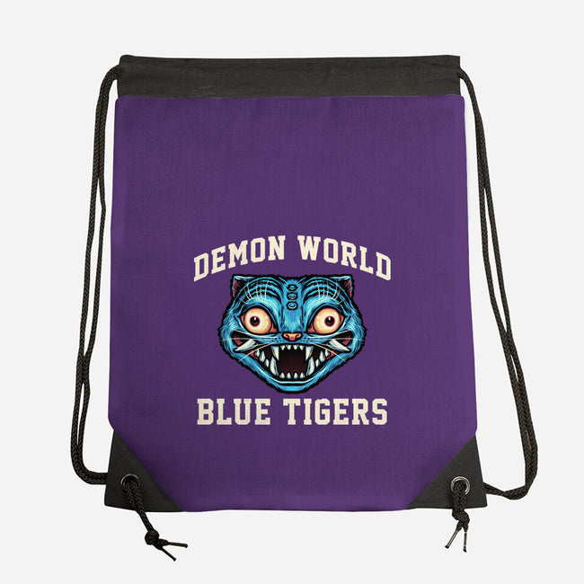 Demon World Blue Tigers-None-Drawstring-Bag-glitchygorilla