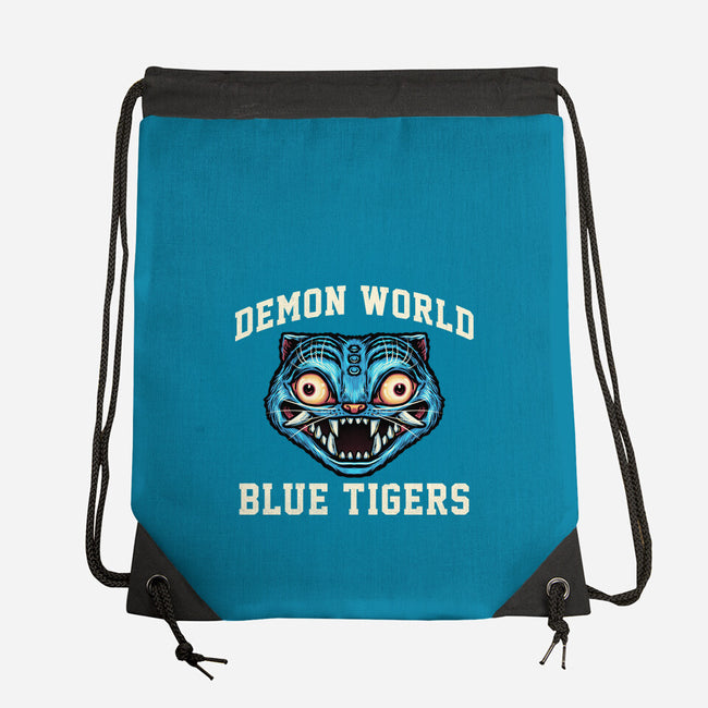 Demon World Blue Tigers-None-Drawstring-Bag-glitchygorilla