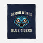 Demon World Blue Tigers-None-Fleece-Blanket-glitchygorilla