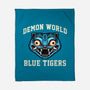 Demon World Blue Tigers-None-Fleece-Blanket-glitchygorilla