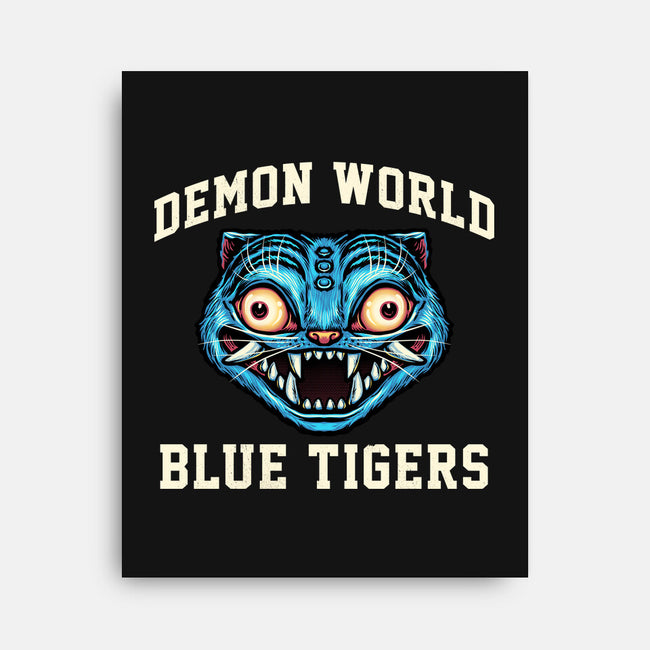 Demon World Blue Tigers-None-Stretched-Canvas-glitchygorilla