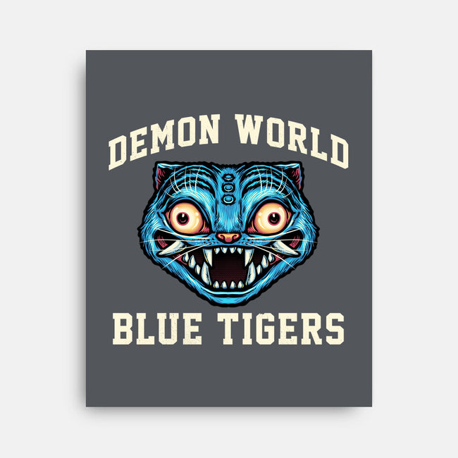 Demon World Blue Tigers-None-Stretched-Canvas-glitchygorilla