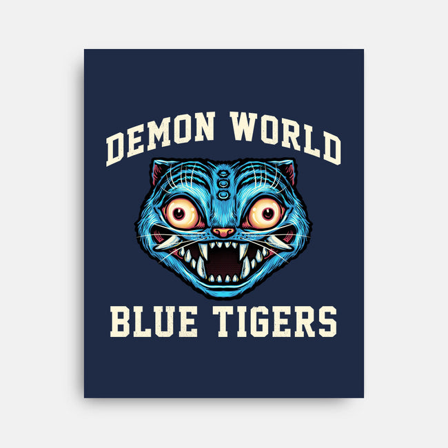 Demon World Blue Tigers-None-Stretched-Canvas-glitchygorilla