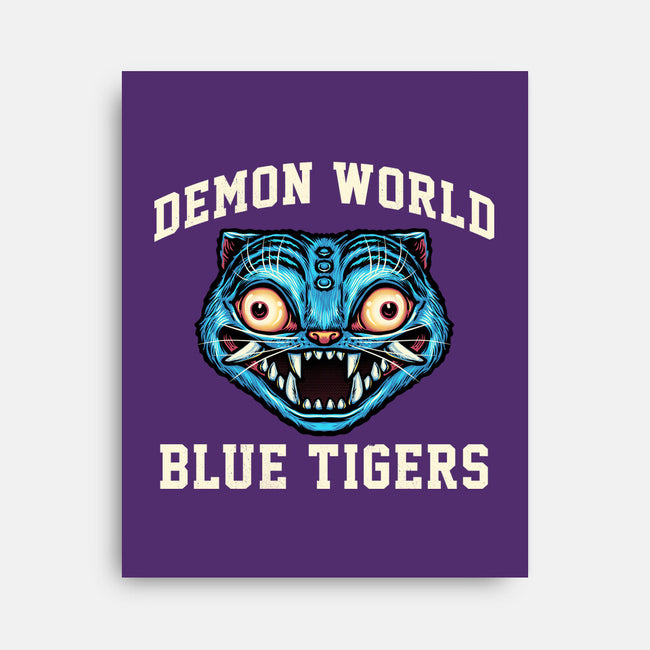 Demon World Blue Tigers-None-Stretched-Canvas-glitchygorilla