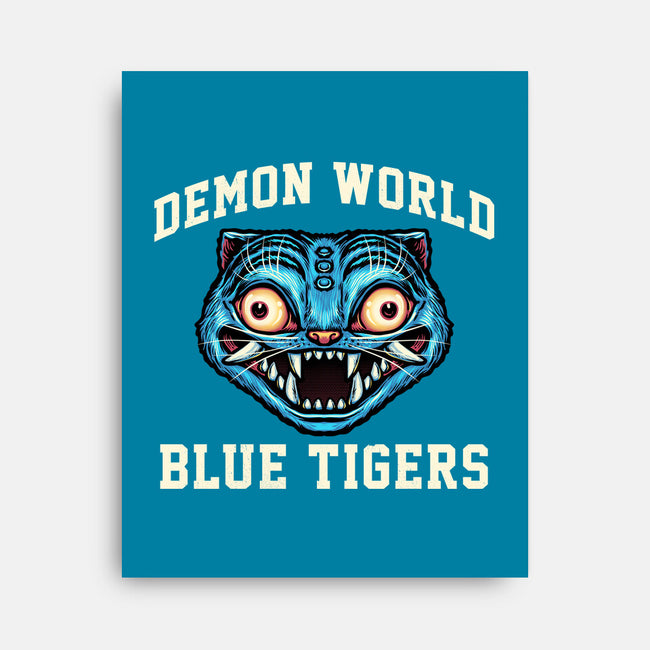 Demon World Blue Tigers-None-Stretched-Canvas-glitchygorilla