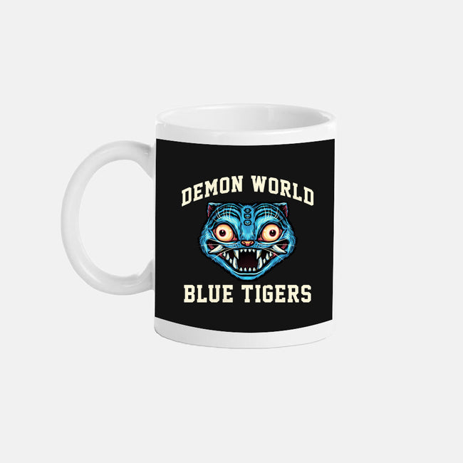 Demon World Blue Tigers-None-Mug-Drinkware-glitchygorilla