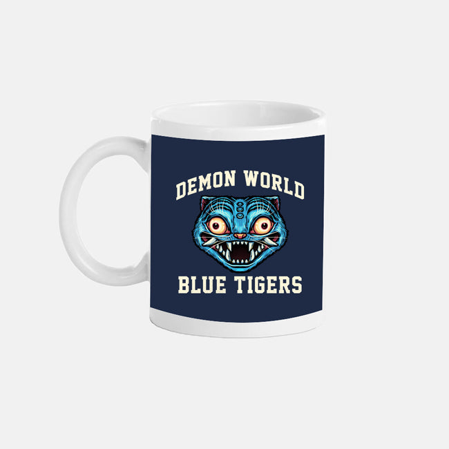 Demon World Blue Tigers-None-Mug-Drinkware-glitchygorilla