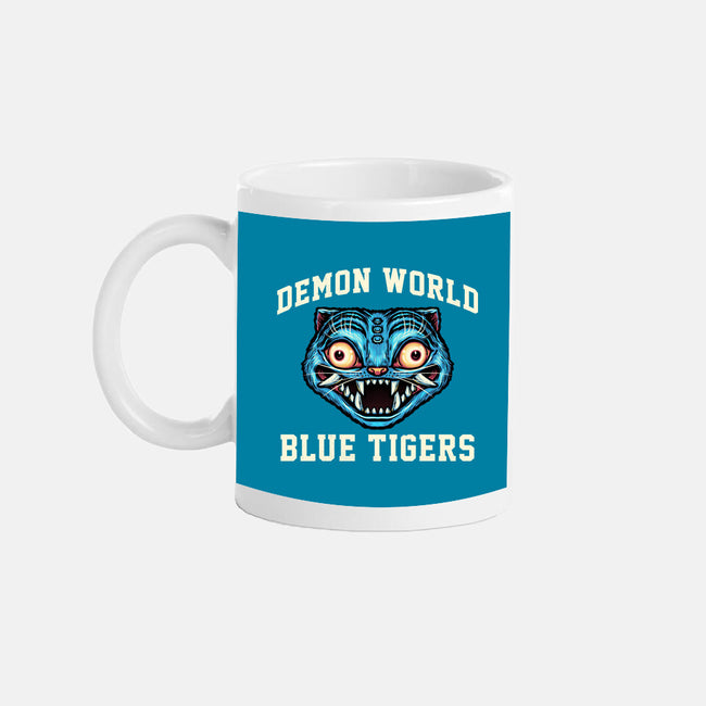 Demon World Blue Tigers-None-Mug-Drinkware-glitchygorilla
