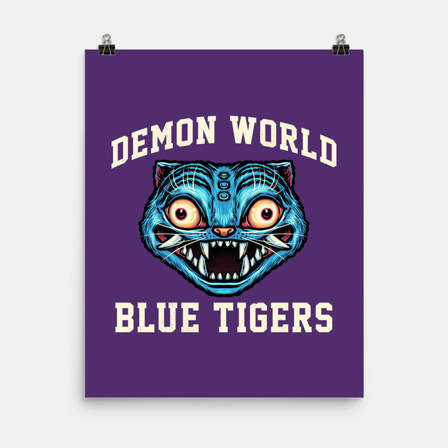 Demon World Blue Tigers-None-Matte-Poster-glitchygorilla