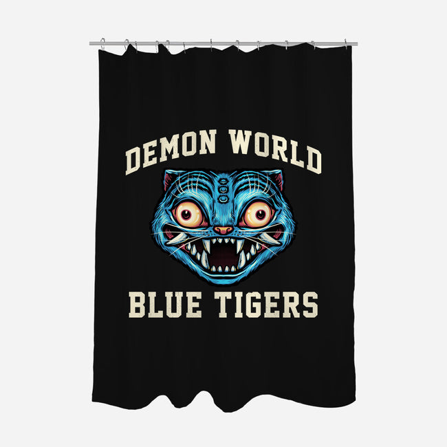 Demon World Blue Tigers-None-Polyester-Shower Curtain-glitchygorilla