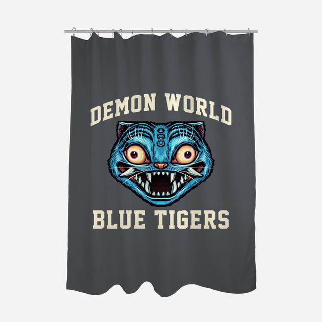 Demon World Blue Tigers-None-Polyester-Shower Curtain-glitchygorilla