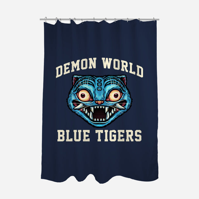 Demon World Blue Tigers-None-Polyester-Shower Curtain-glitchygorilla