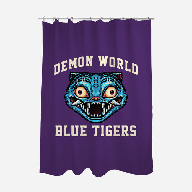 Demon World Blue Tigers-None-Polyester-Shower Curtain-glitchygorilla