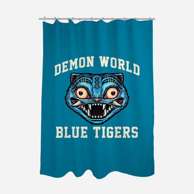 Demon World Blue Tigers-None-Polyester-Shower Curtain-glitchygorilla