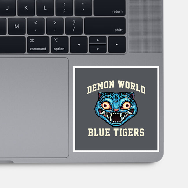 Demon World Blue Tigers-None-Glossy-Sticker-glitchygorilla
