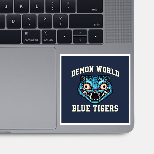 Demon World Blue Tigers-None-Glossy-Sticker-glitchygorilla