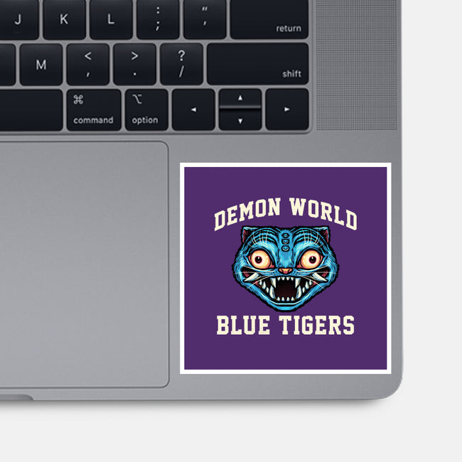 Demon World Blue Tigers-None-Glossy-Sticker-glitchygorilla