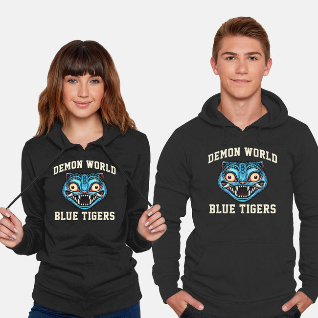 Demon World Blue Tigers-Unisex-Pullover-Sweatshirt-glitchygorilla