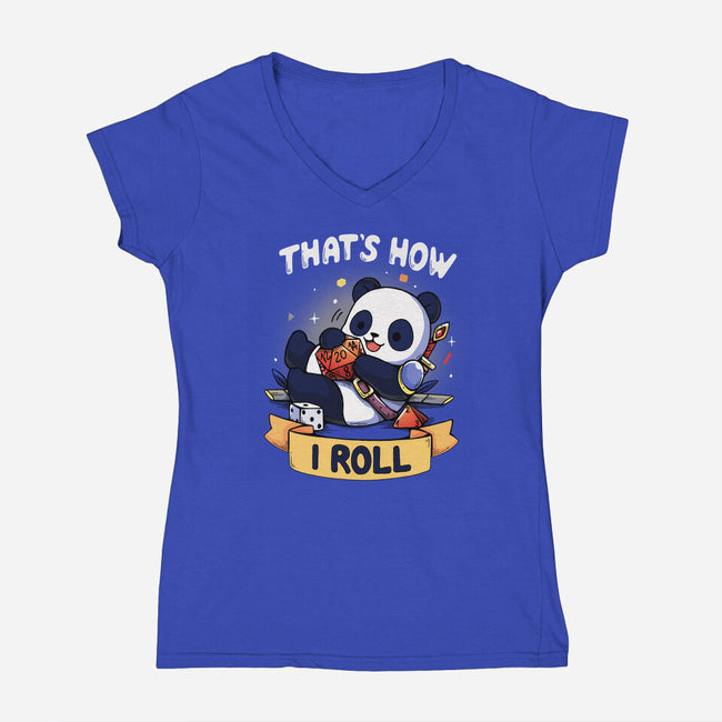 That's How I Roll-Womens-V-Neck-Tee-Vallina84