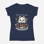 Great Dungeon Meowster-Womens-V-Neck-Tee-Vallina84