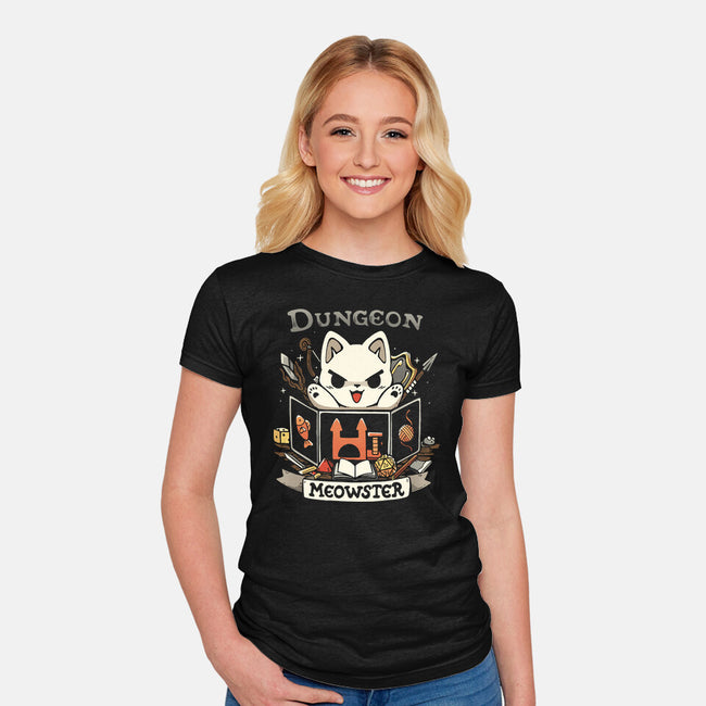 Great Dungeon Meowster-Womens-Fitted-Tee-Vallina84