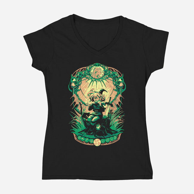Song Of Solitude-Womens-V-Neck-Tee-ilustrata